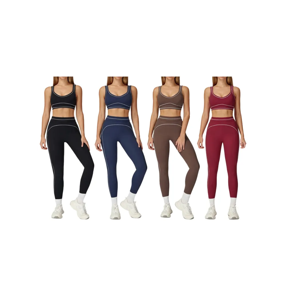 Women’s 2-Piece Sports Set – Color-Block Yoga Outfit