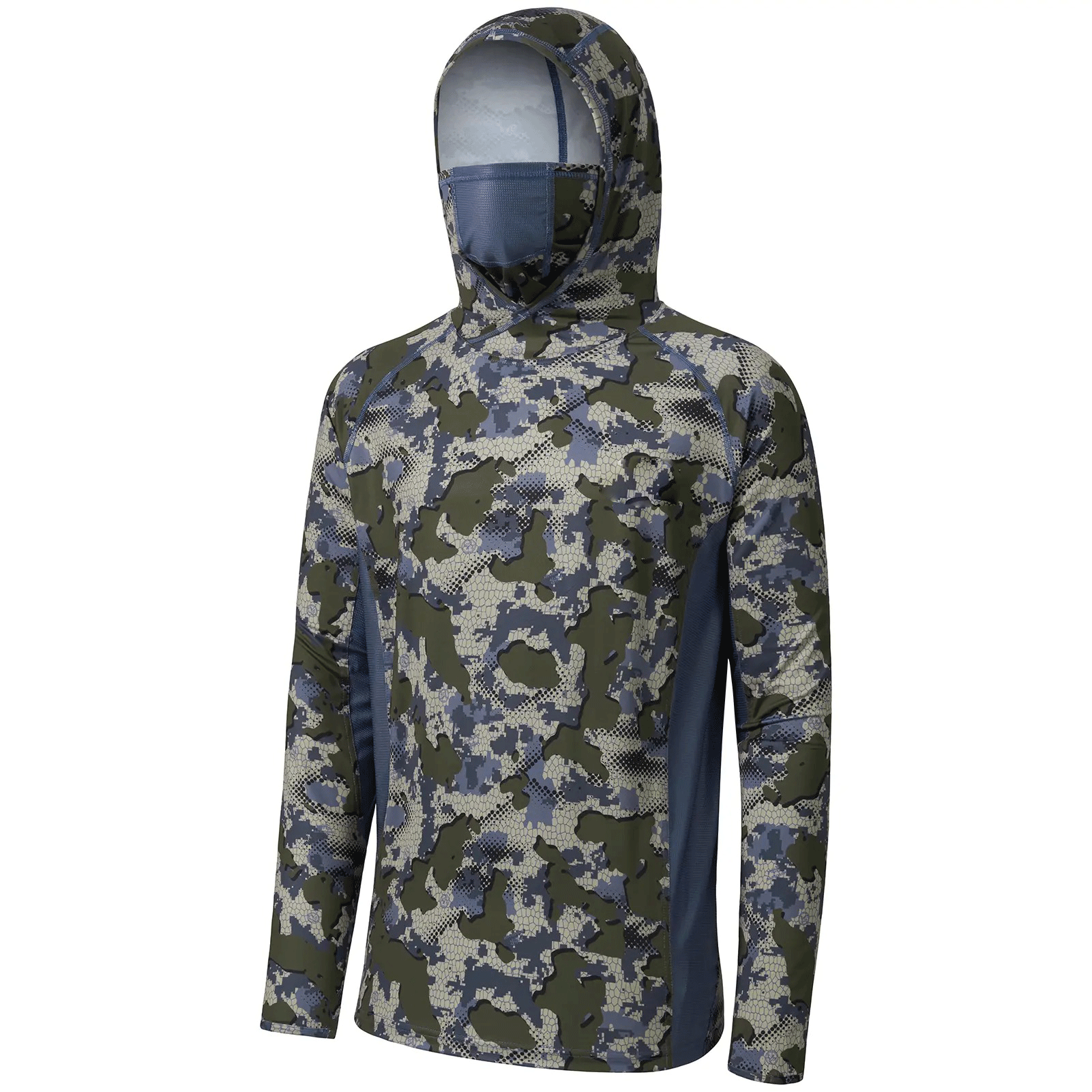 Men’s UPF 50+ Camo Long Sleeve Outdoor Hoodie – Hunting & Fishing Performance Shirt