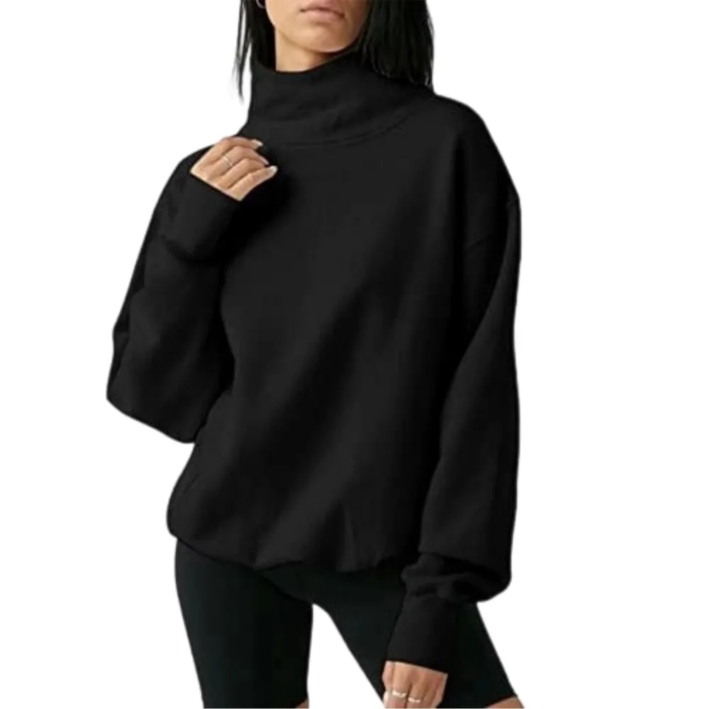Women's Oversized Turtleneck Sweatshirt