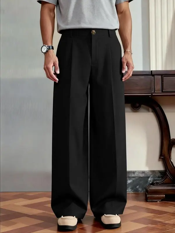 Versatile Wide-Leg Pants with Unique Buttons, Perfect for Daily & Party Wear