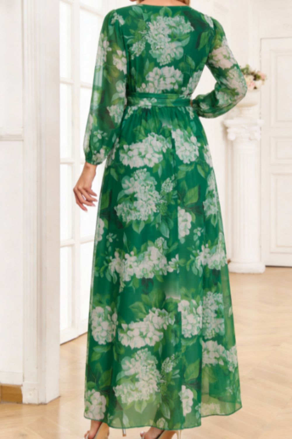 Floral Print Long Sleeve Maxi Dress
