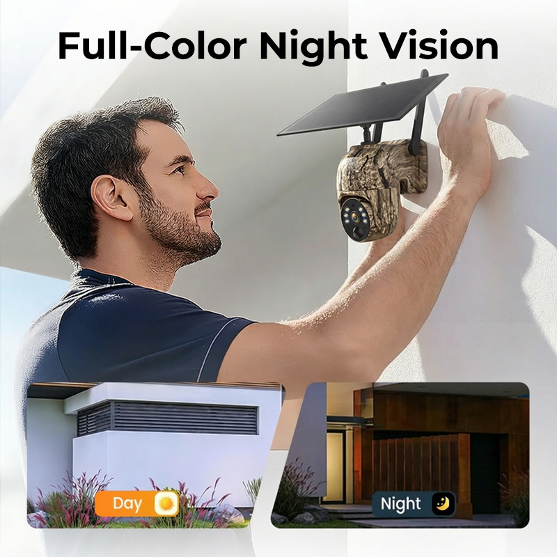 Solar-Powered PTZ Security Camera