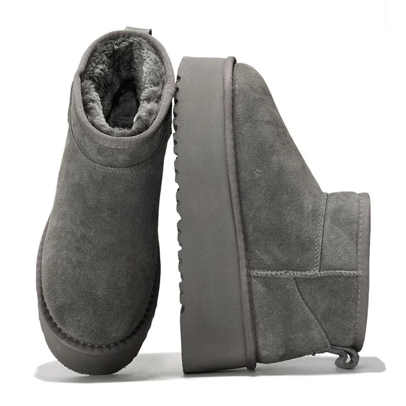 Women's Suede Ankle Boots – Water Resistant, Fur Lined, Lightweight, Non-Slip, Memory Foam Comfort