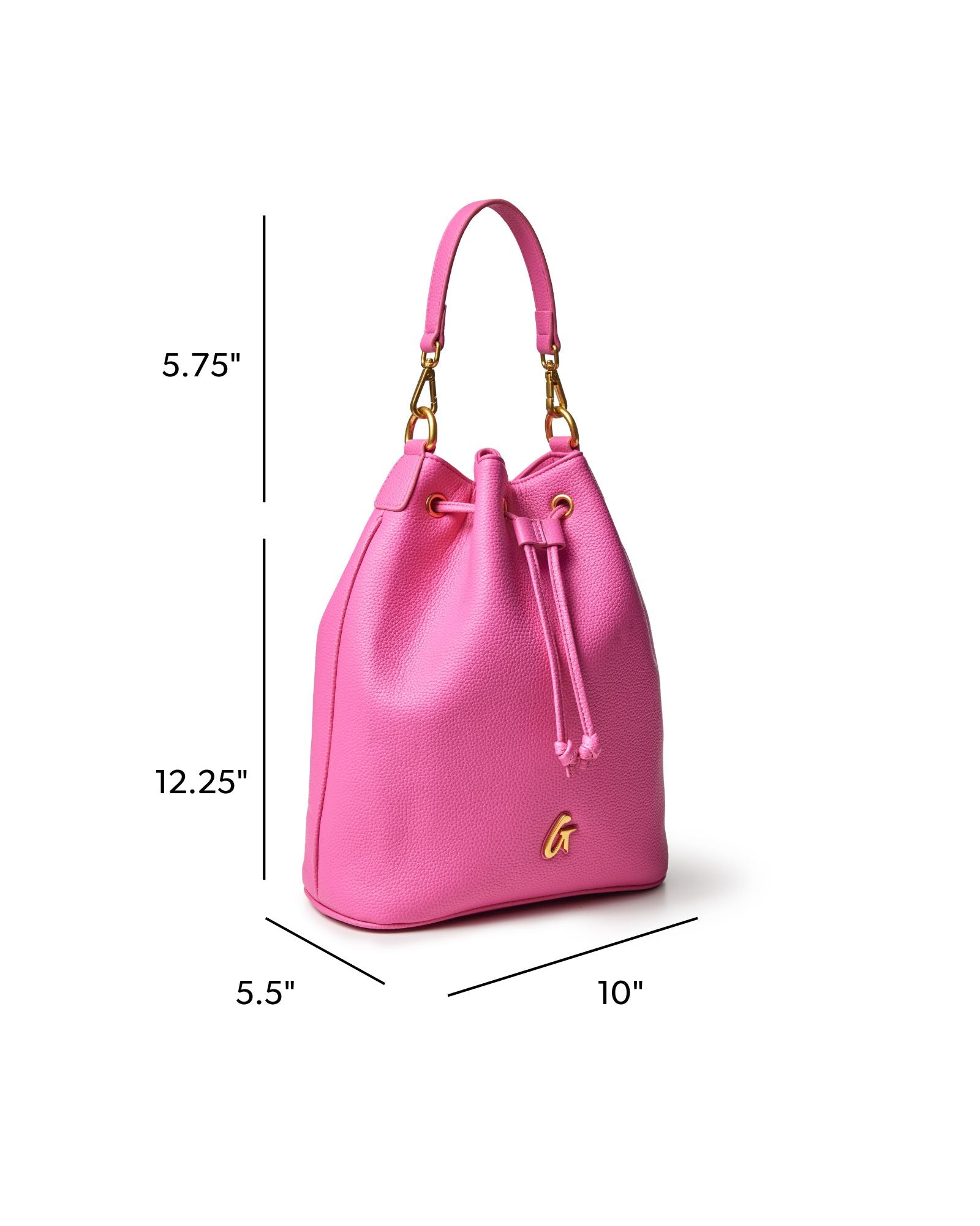 LARGE PEBBLE BUCKET BAG - HOT PINK