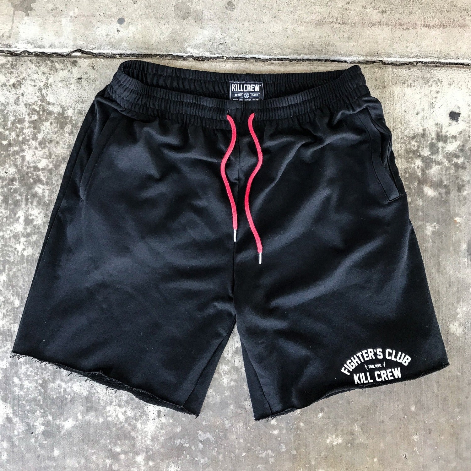 RELAXED CUT FIGHTER'S CLUB SHORTS - BLACK