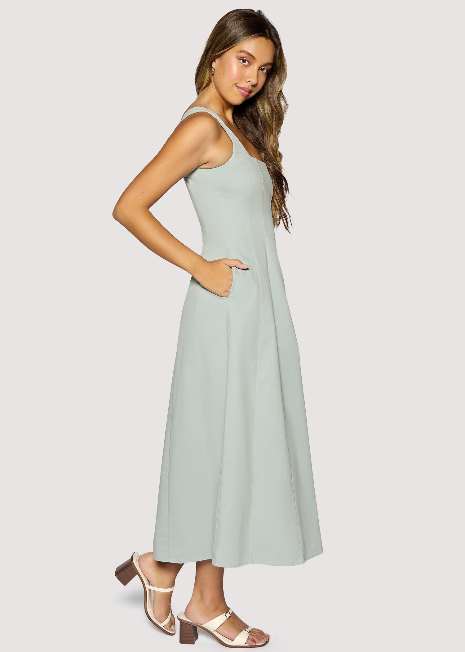 Vista Marina Maxi Dress in Dusty Blue