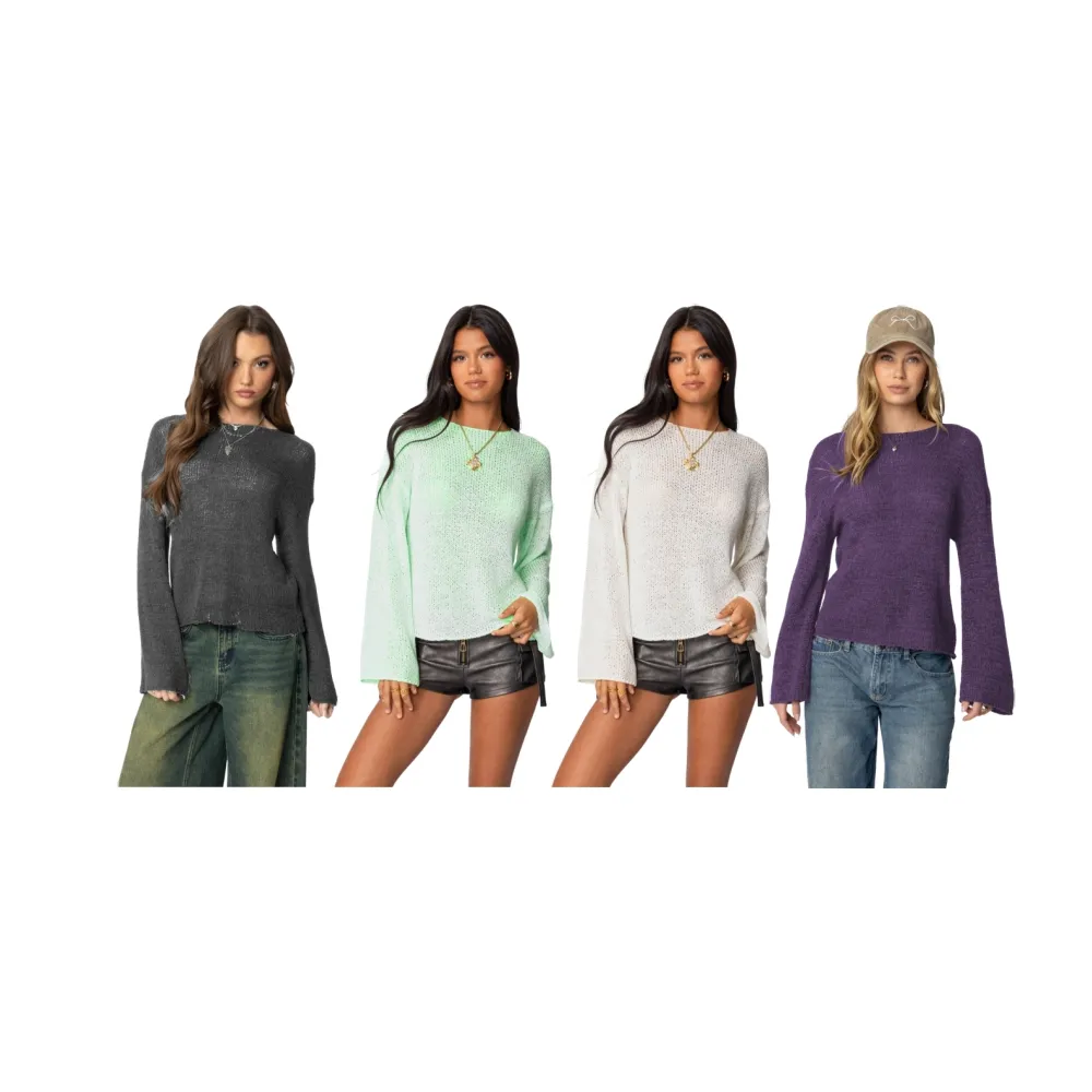 Drop Shoulder Light Knit Sweater  (Just $3 Each!)
