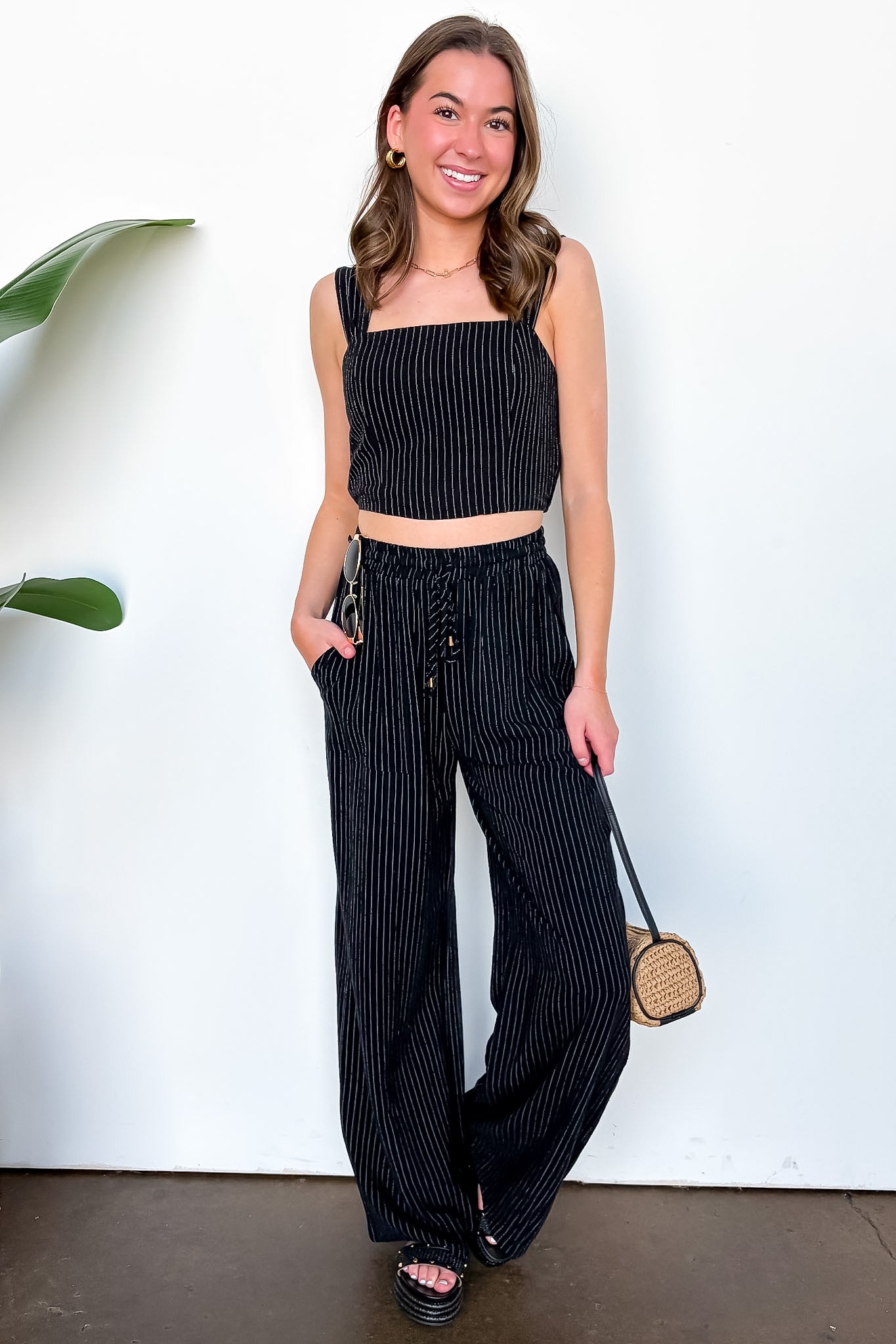 Striped Linen Blend Tank Top