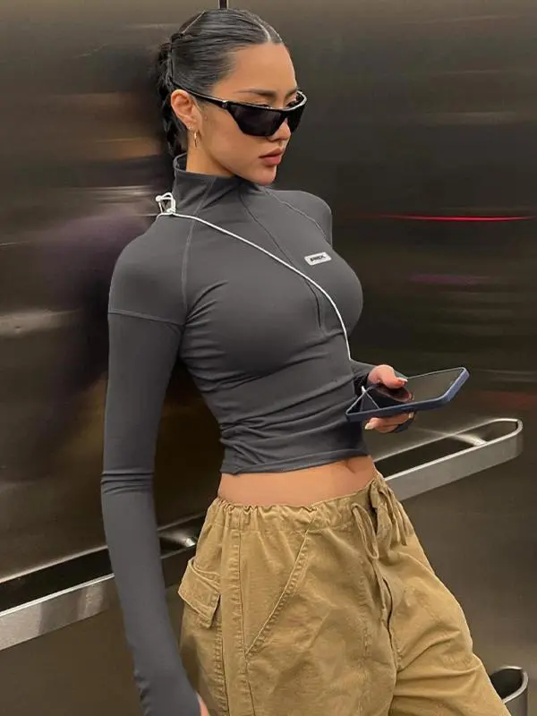 Women's Zipper Crop Jacket