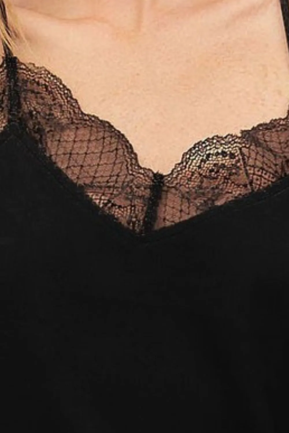 Lace Cami Solid Tank Top