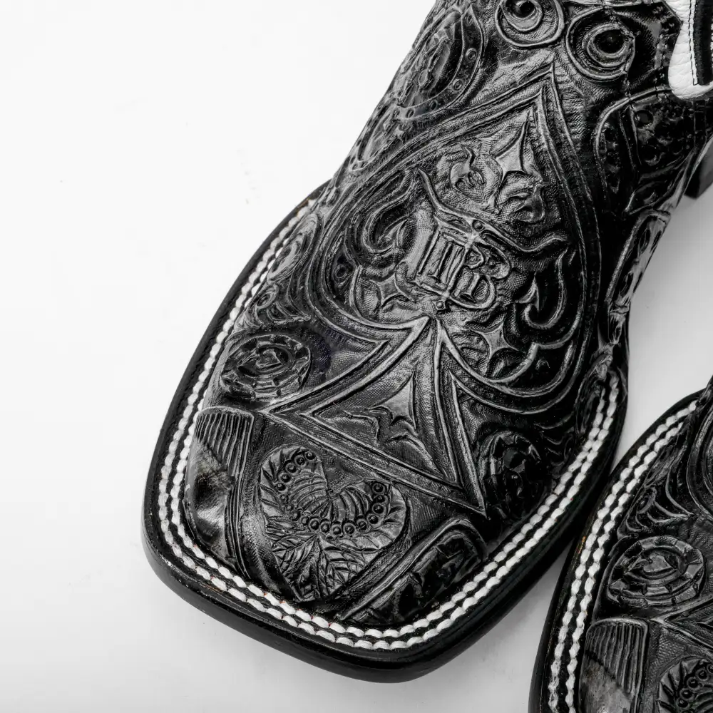 Ace Of Spades Grey/Black - Square Toe