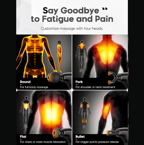 Massage Gun with Upgraded Extension Handle