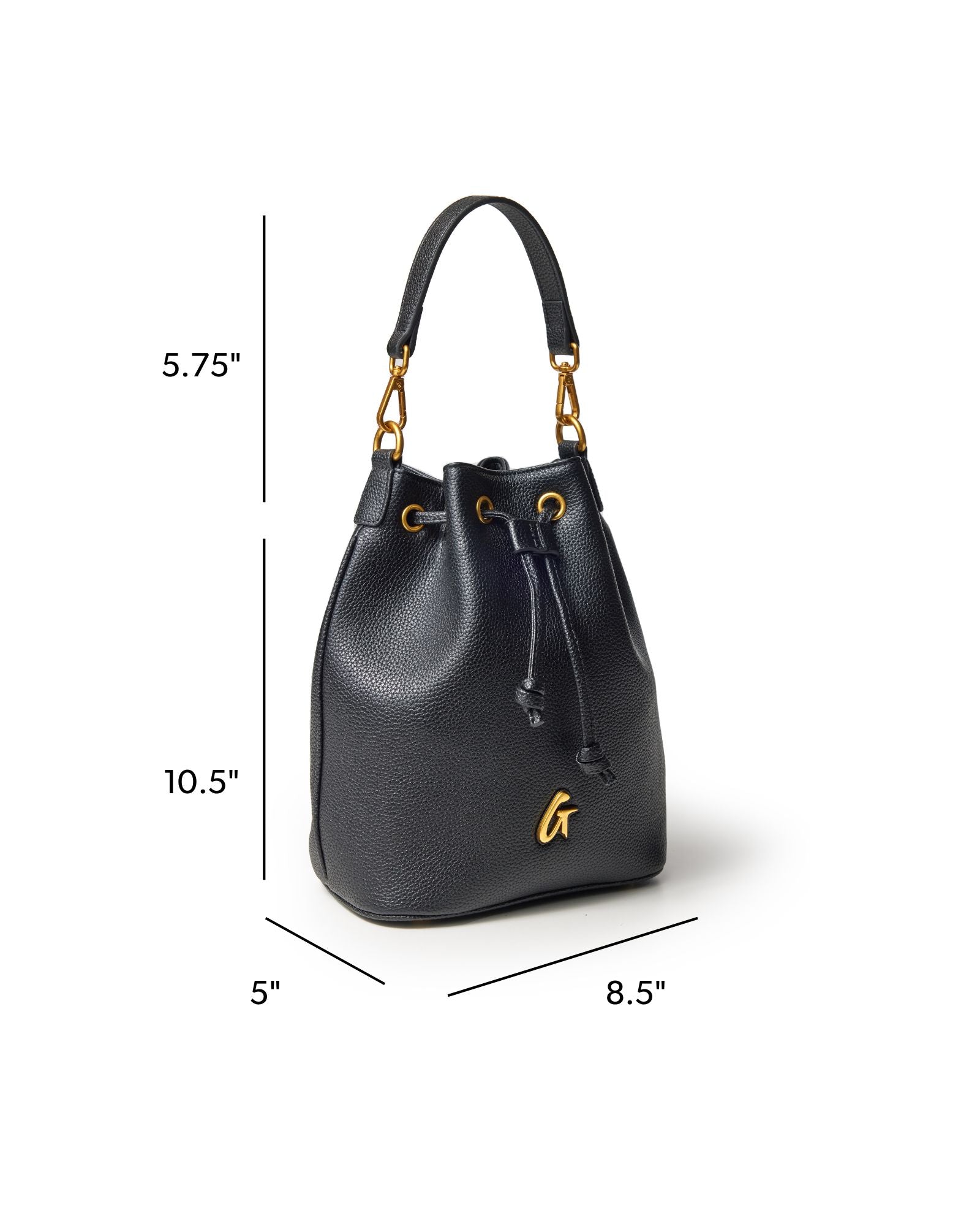 MEDIUM PEBBLE BUCKET BAG - BLACK