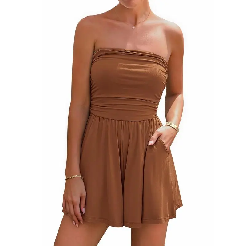 Strapless Boho Ruffle Romper