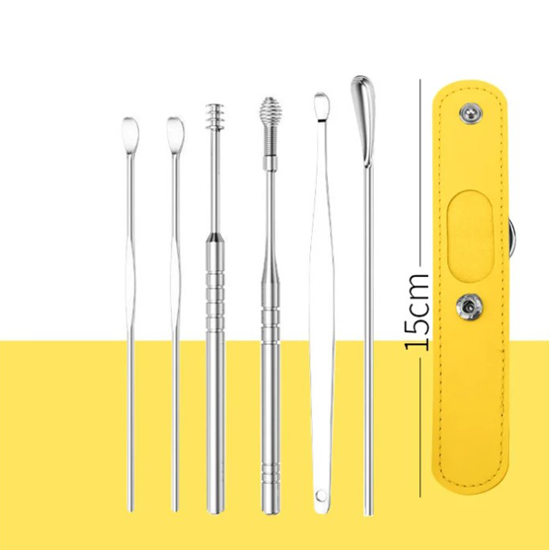 📢Portable 6-piece stainless steel ear piercing kit - Spiral ear tool✨