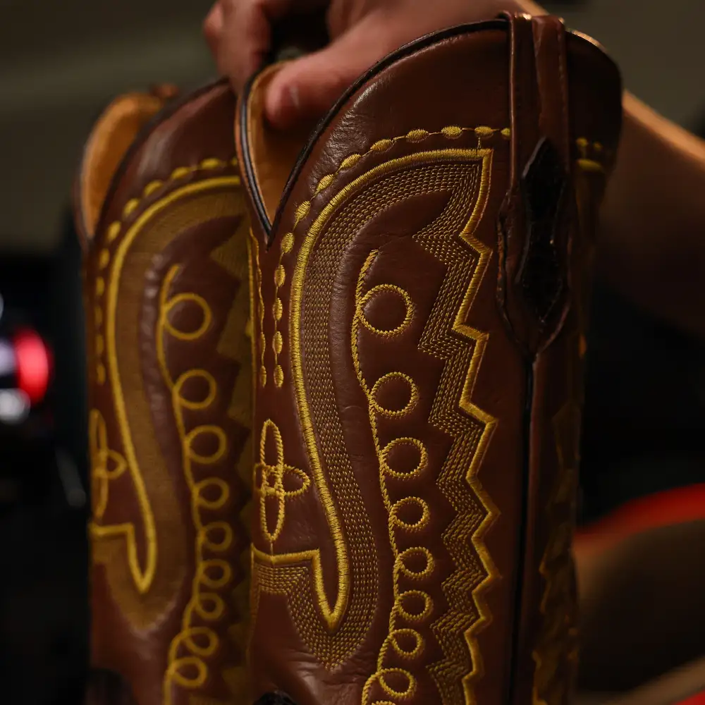 Chocolate Brown American Gator Belly Leather Boots - Square Toe