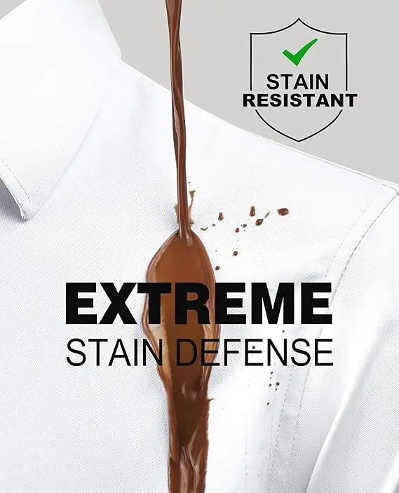 3-Pack Men's Stain Sheild Business Casual Dress Shirts - Slim Fit Long Sleeve Button Down Shirt