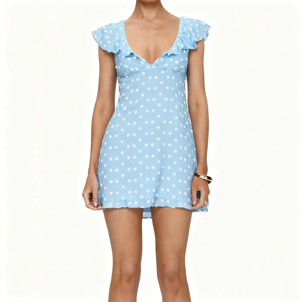 Women's Summer Classic Polka Dot Print Short-Sleeve Dress