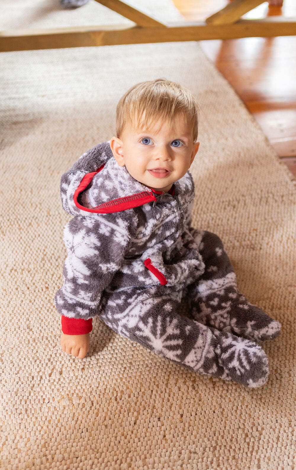 Nordic Fleece Hoodie-Footie Matching Family Pajamas