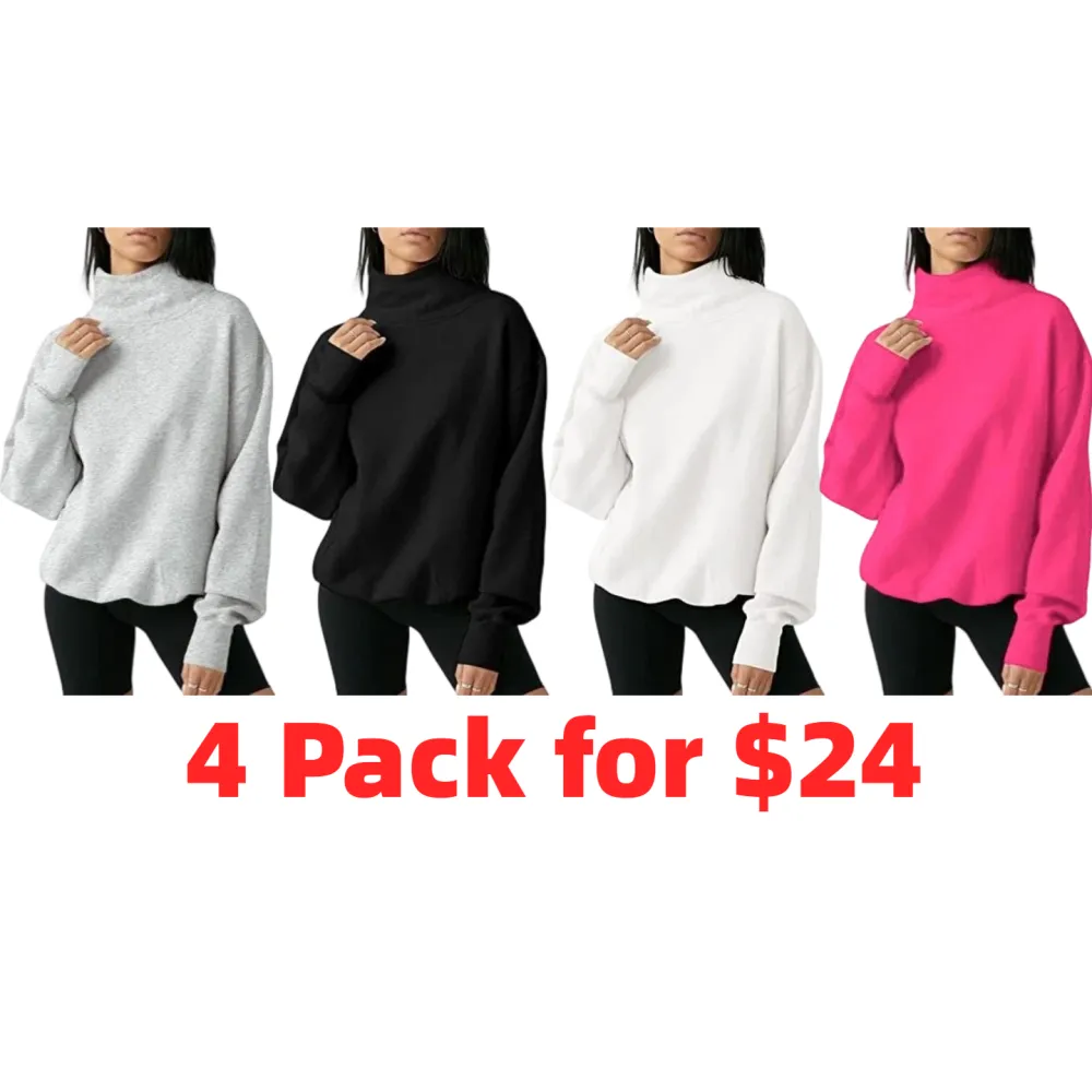 Women's Oversized Turtleneck Sweatshirt