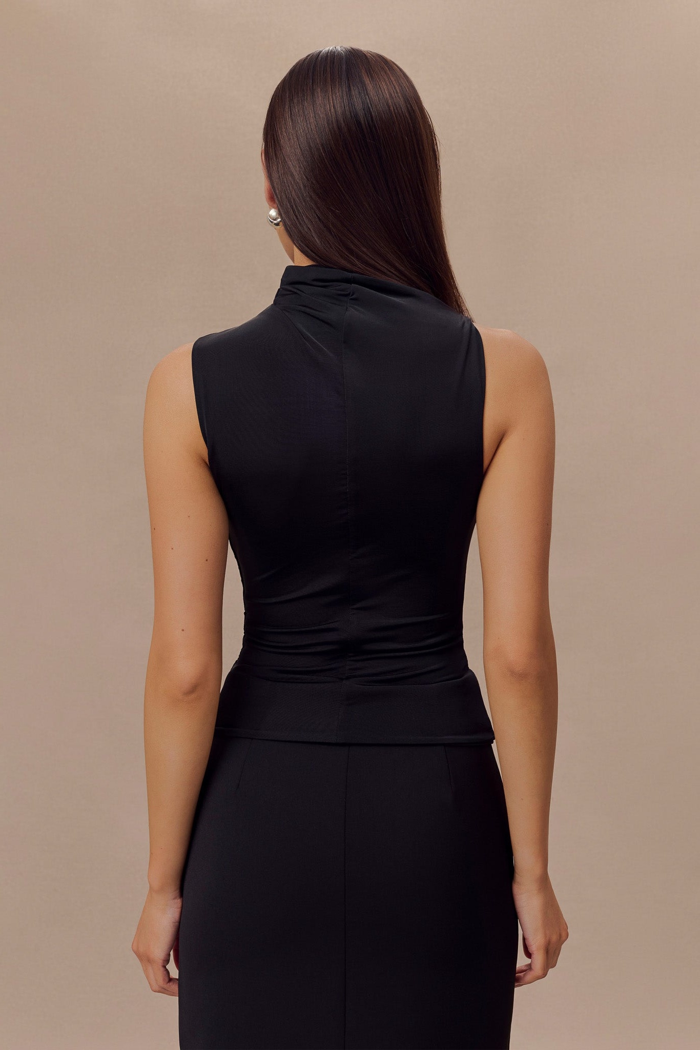 Black Sleeveless Slinky Top