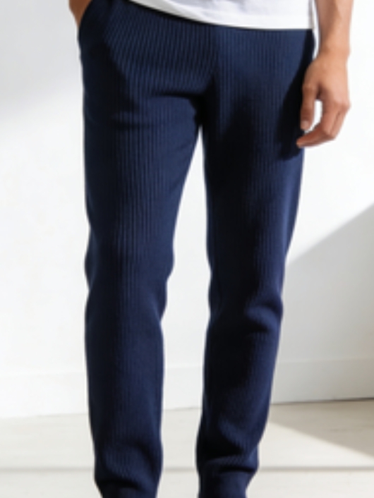 Daily Straight Leg Rib Knit Pant (Navy)