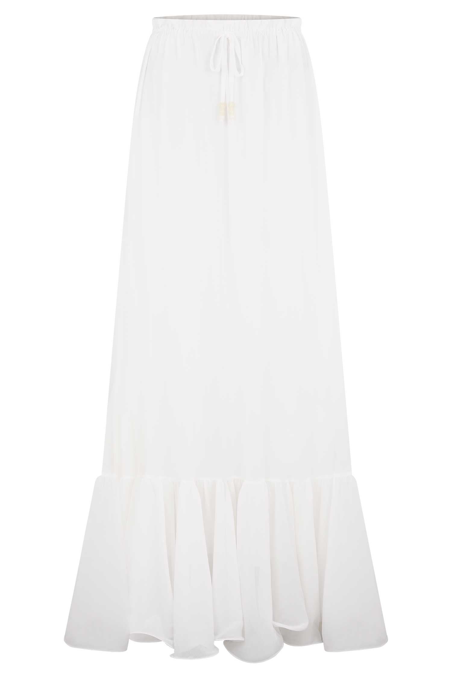 Ivory Chiffon Maxi Skirt