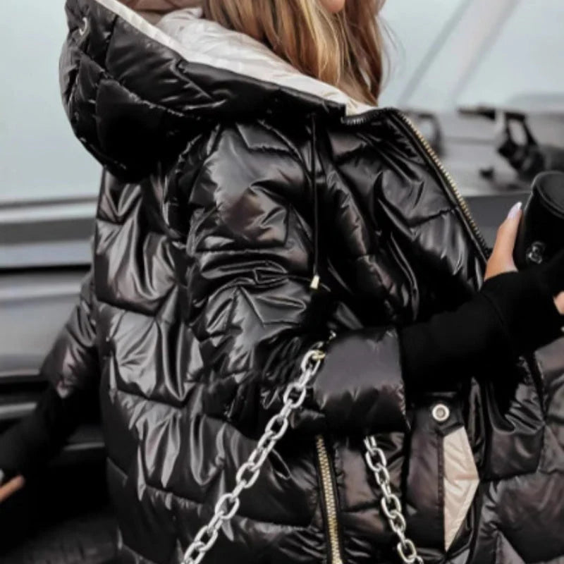 Women's Winter Warm Hooded Coat in Mid-Length