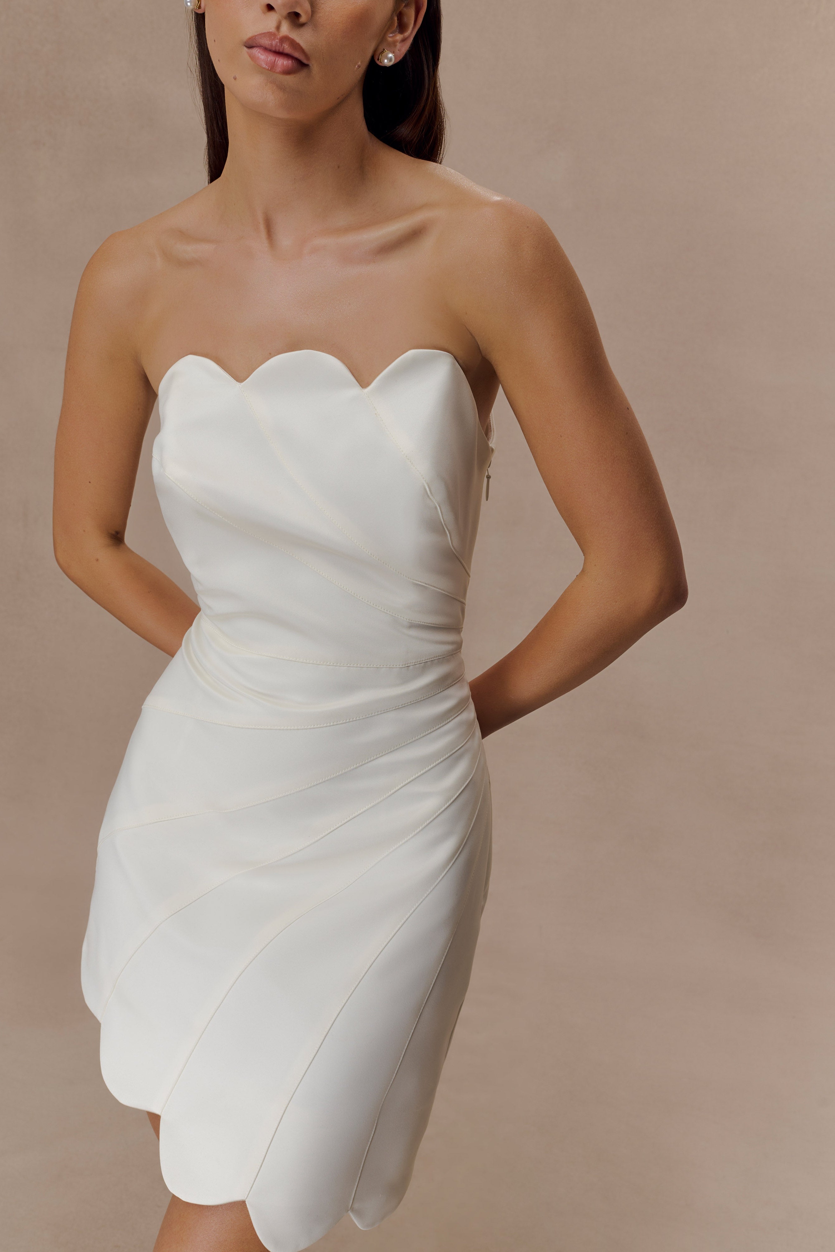 White Satin Mini Dress