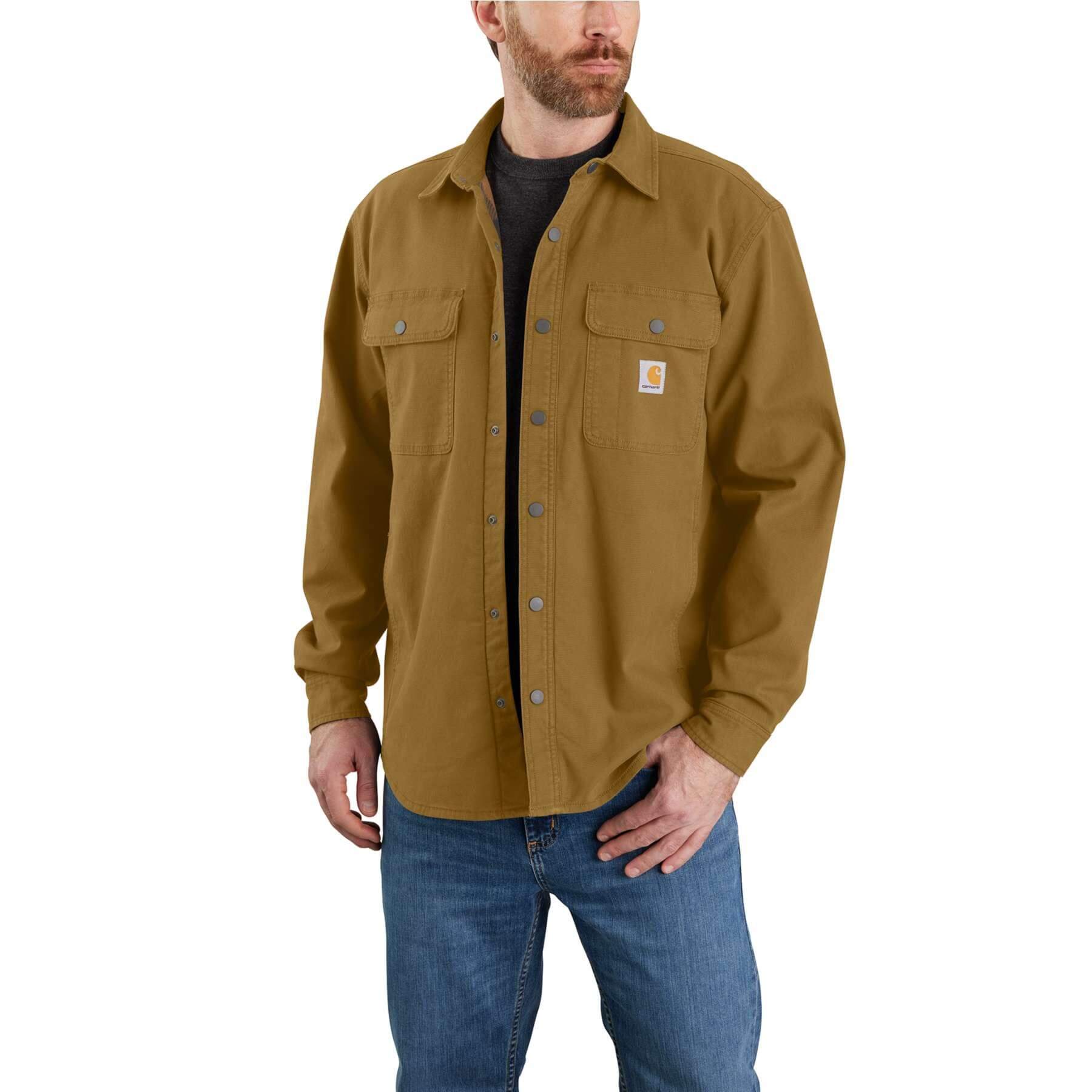 CHT Rugged Flex Relaxed Fit Canvas Fleece-Lined Shirt Jac Shacket 105419