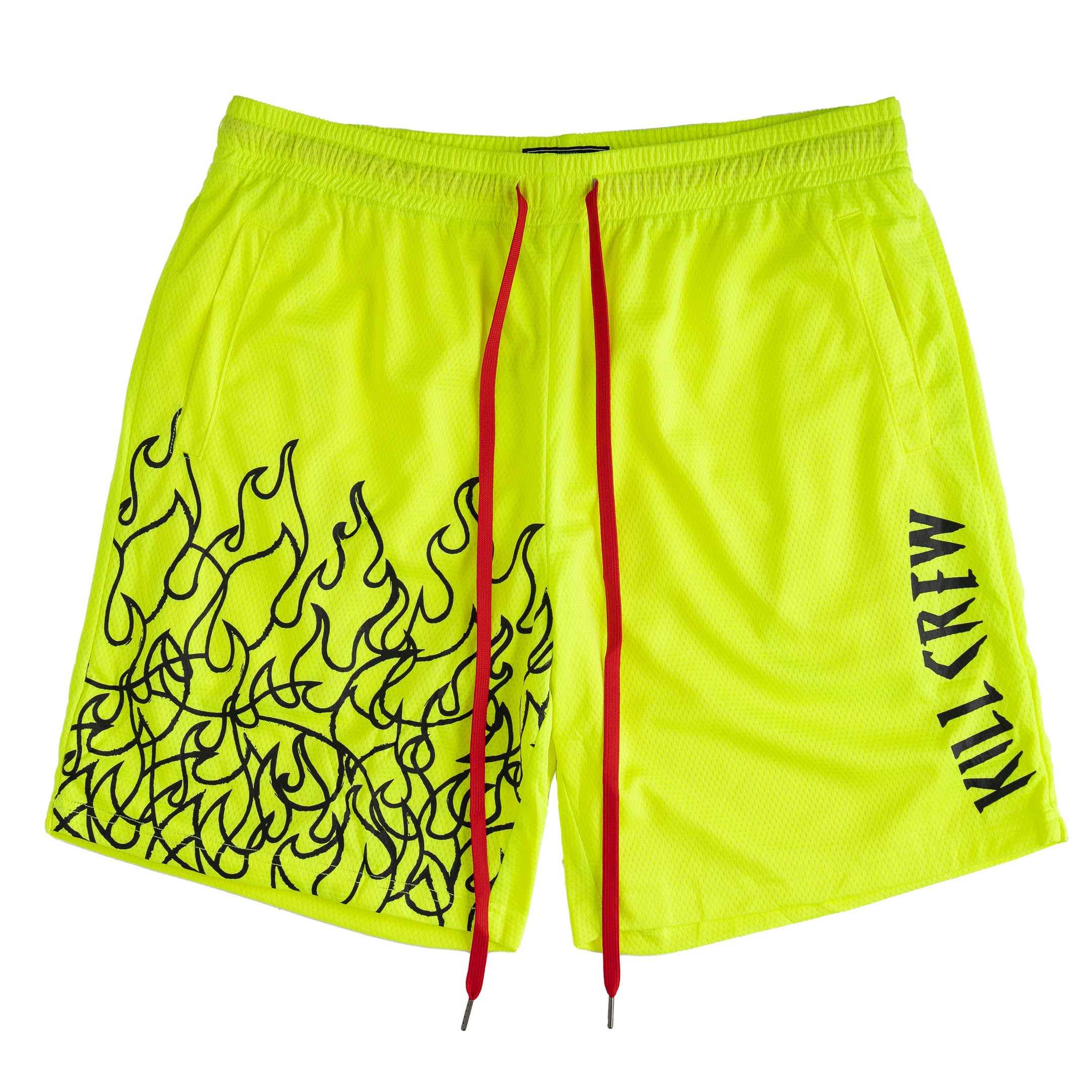RELAXED CUT SHORTS FLAME - NEON YELLOW / BLACK