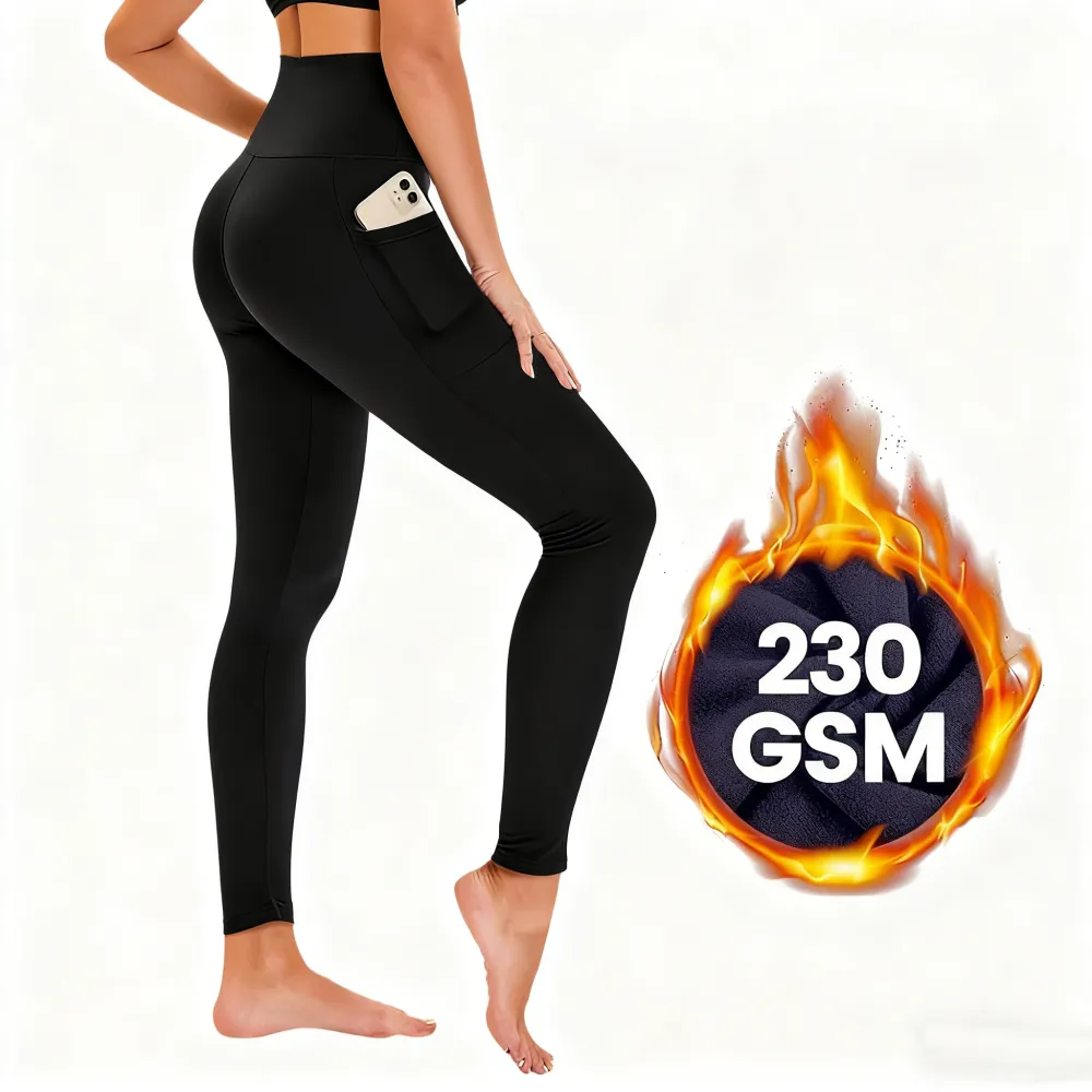 Women's High Waisted Fleece Lined Leggings with Pockets