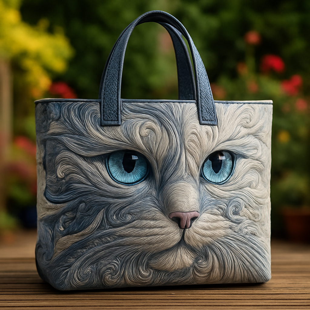 Whispers of Frosted Whiskers Quilted Tote