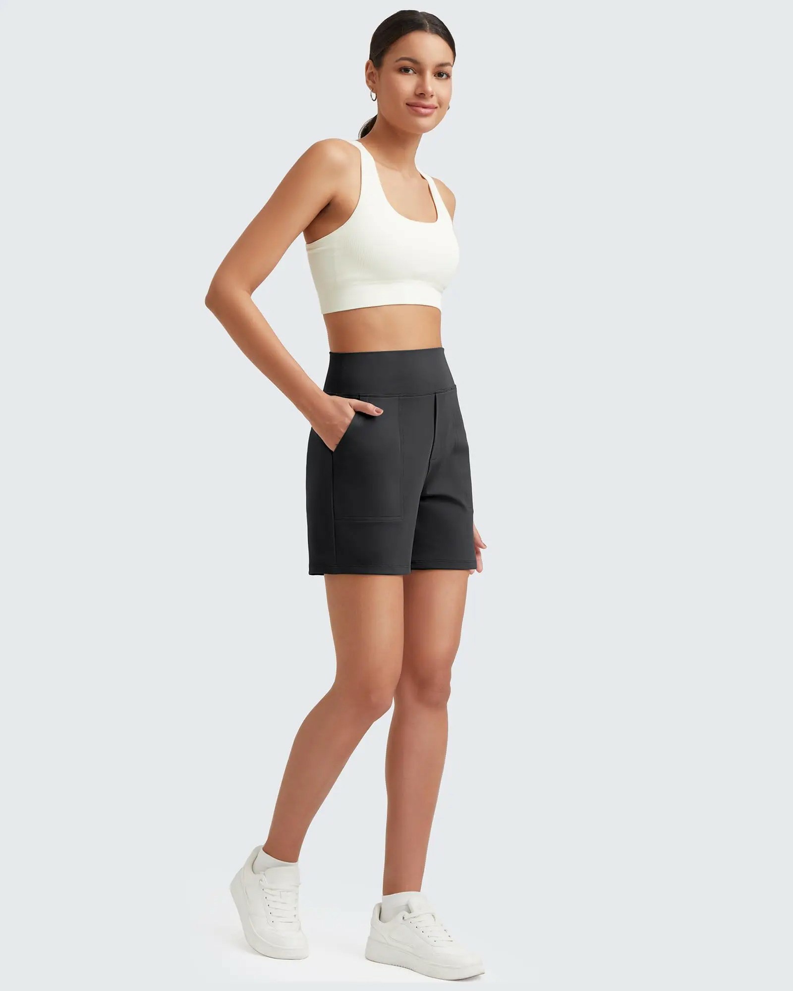 ✨Women’s High-Waisted Athletic Shorts – Quick-Dry Running & Yoga Shorts with Pockets