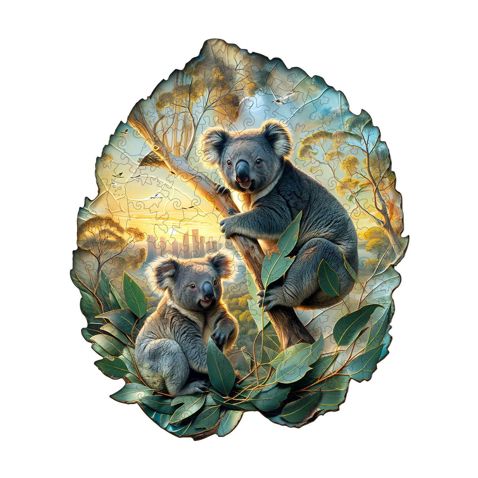 Koala in the sun Wooden Jigsaw Puzzle