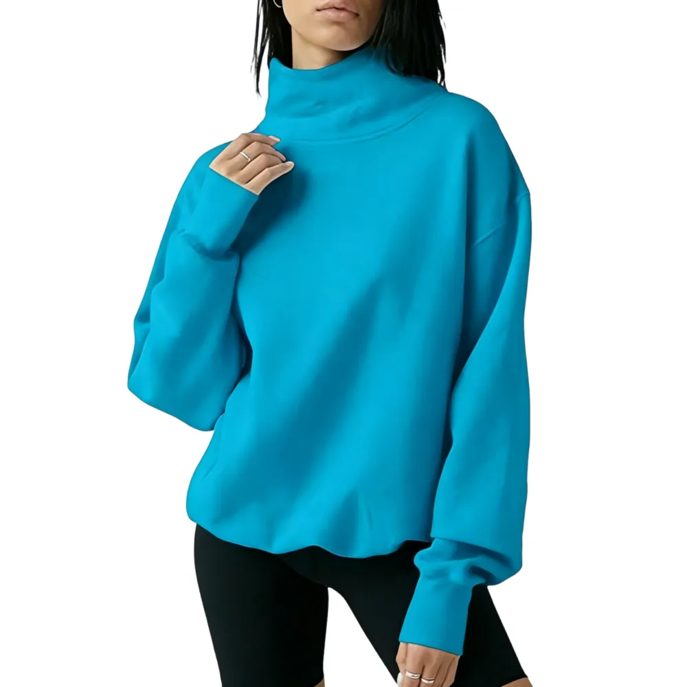 Women's Oversized Turtleneck Sweatshirt