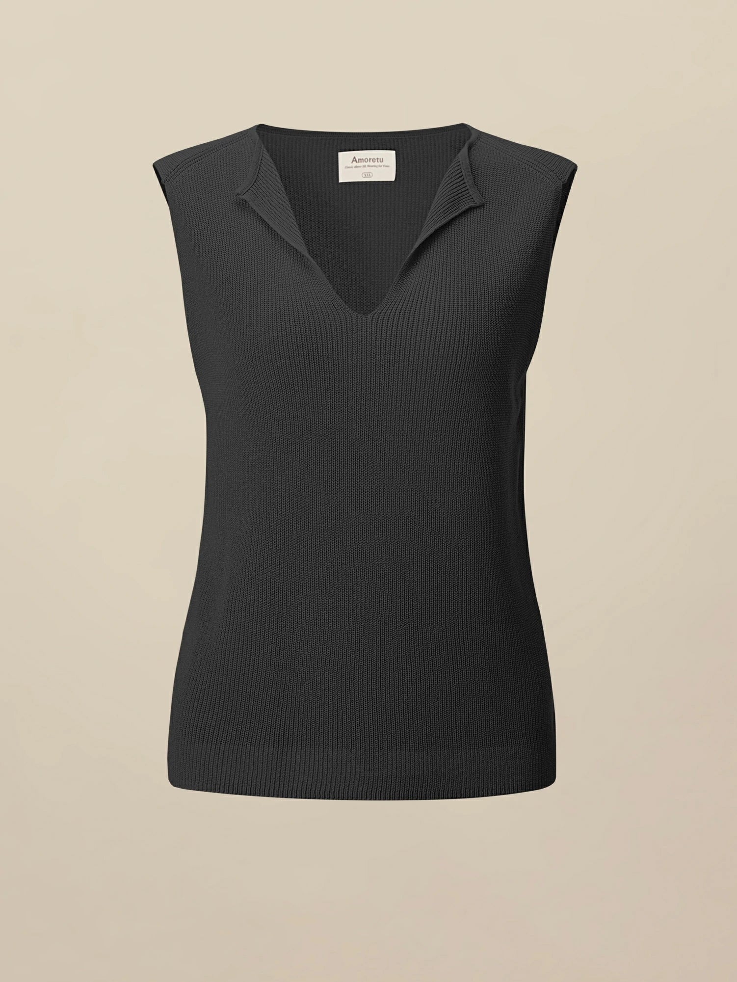 Linen & Lyocell Sleeveless Lapel Casual Tank