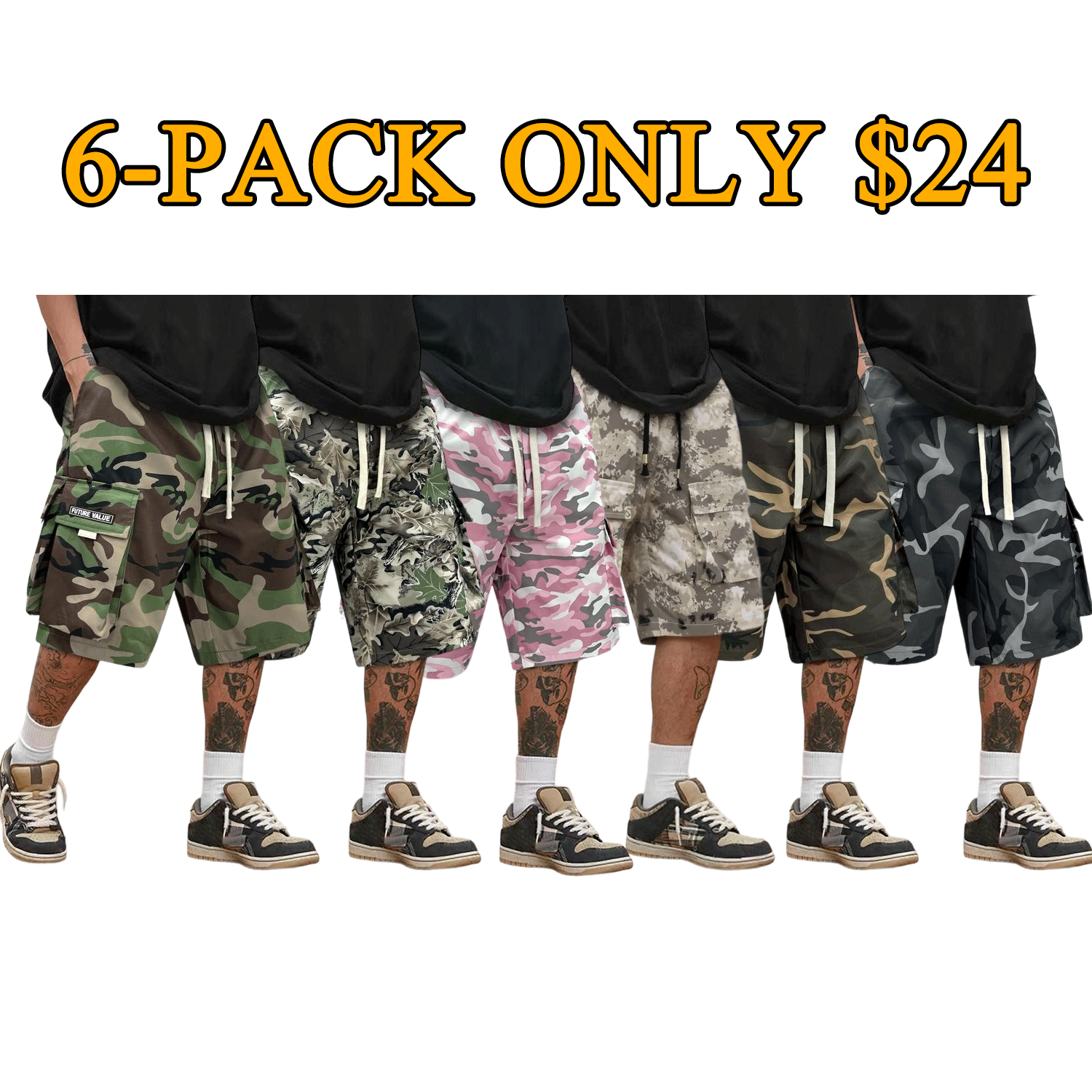 Men's Street Camo Cargo Shorts (Loose Fit)
