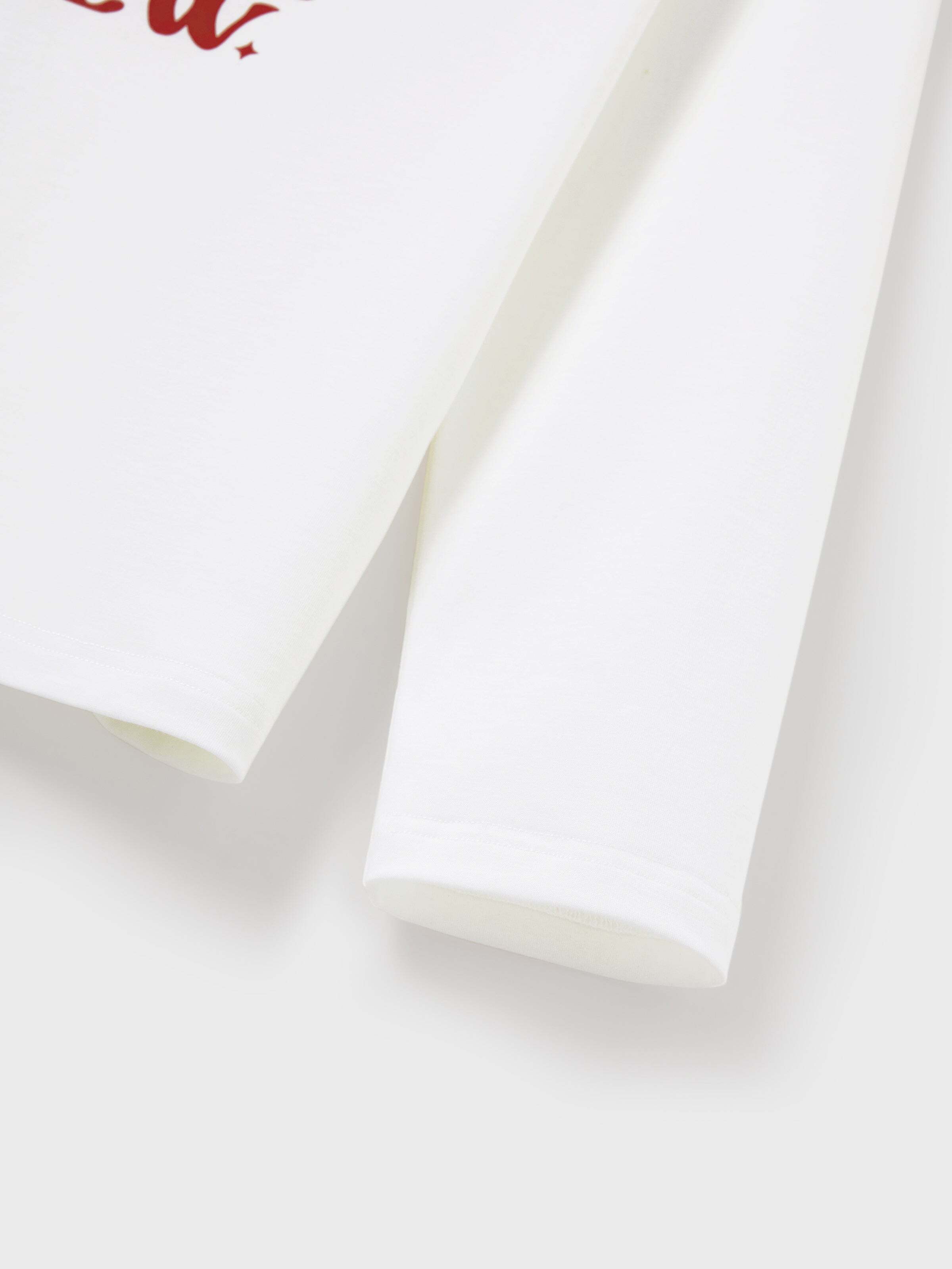 Christmas Matching Family Pajamas Set Santa Claus and Christmas Tree Print White PJS with Christmas Socks White