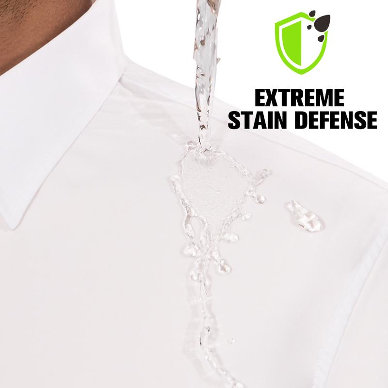 Alimen Stain-Resistant Short Sleeve Dress Shirt - Waterproof & Classic Style