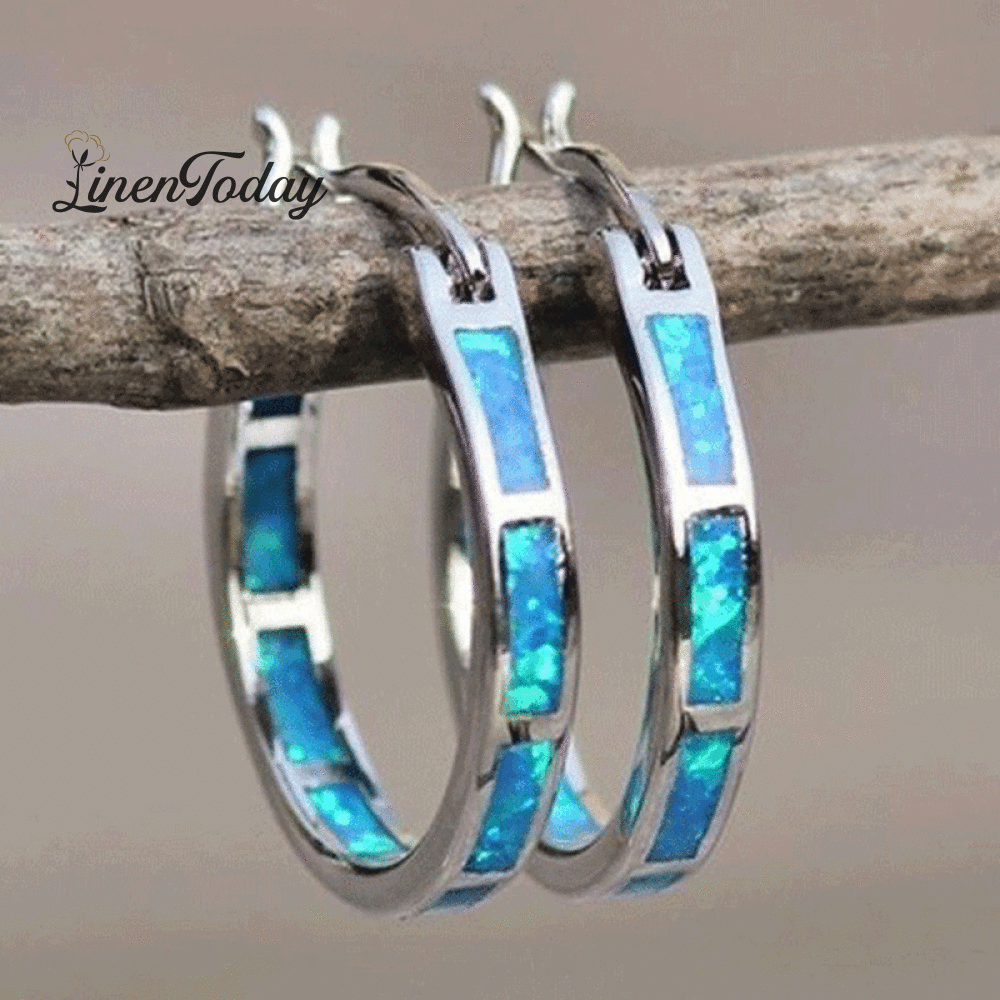 Fashion Opal Round Earrings Everyday Versatile