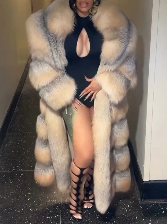 Golden Natural Fur Coat（✔️Free shipping）