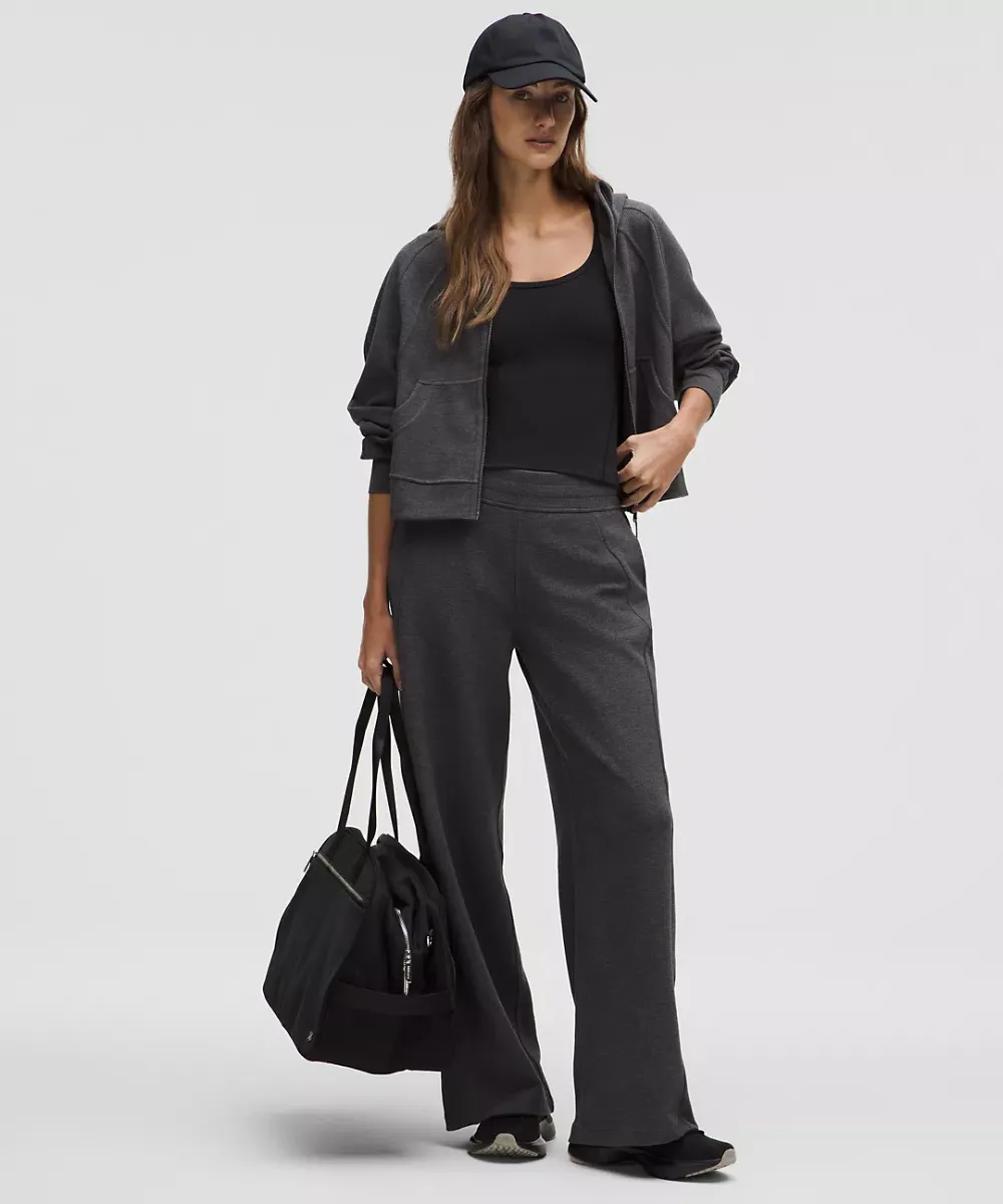 Women's Waffle Lounge Set – Hoodie & Wide-Leg Pant