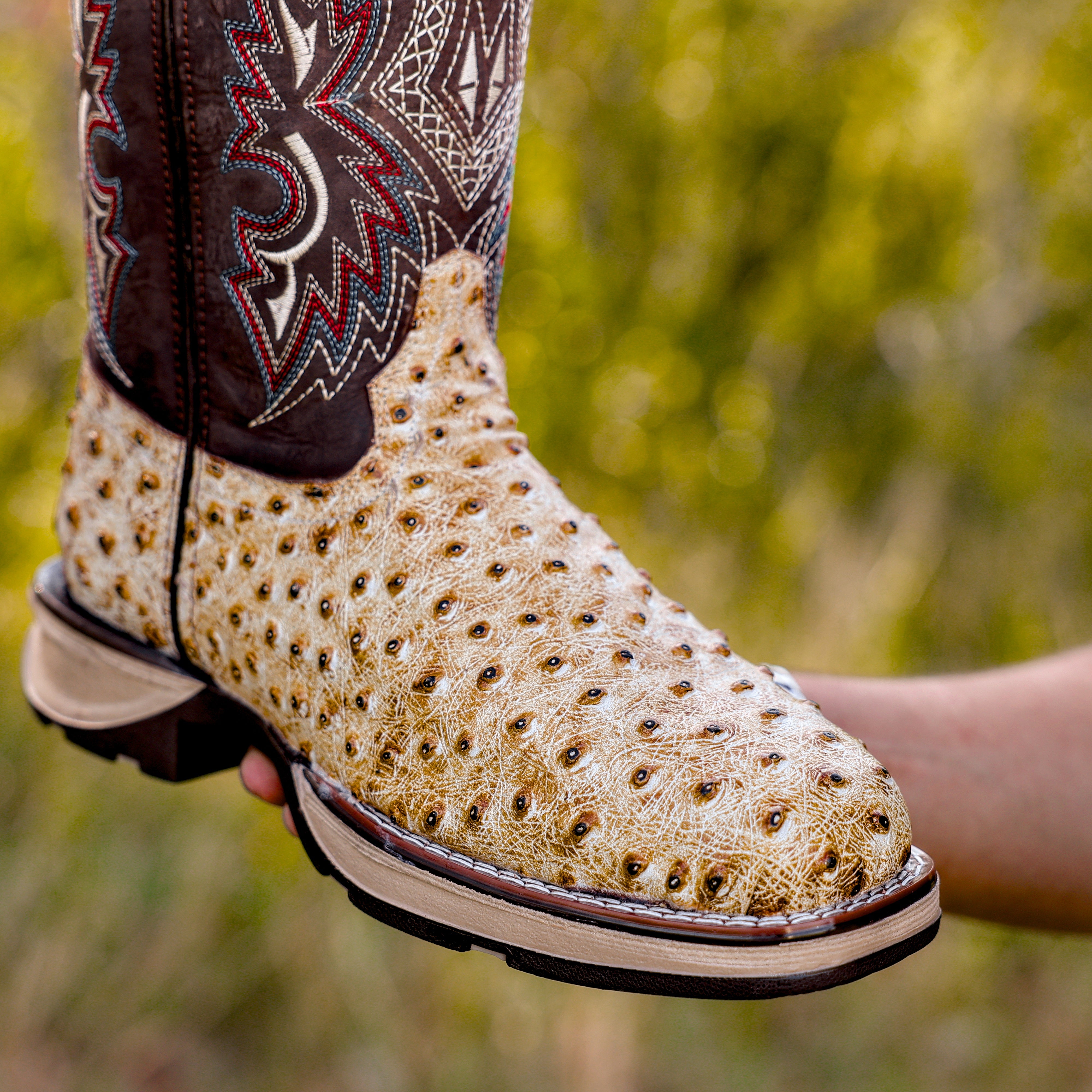 Desert Orix Ostrich Leather Boots With 3D Lightweight Sole - Composite Toe