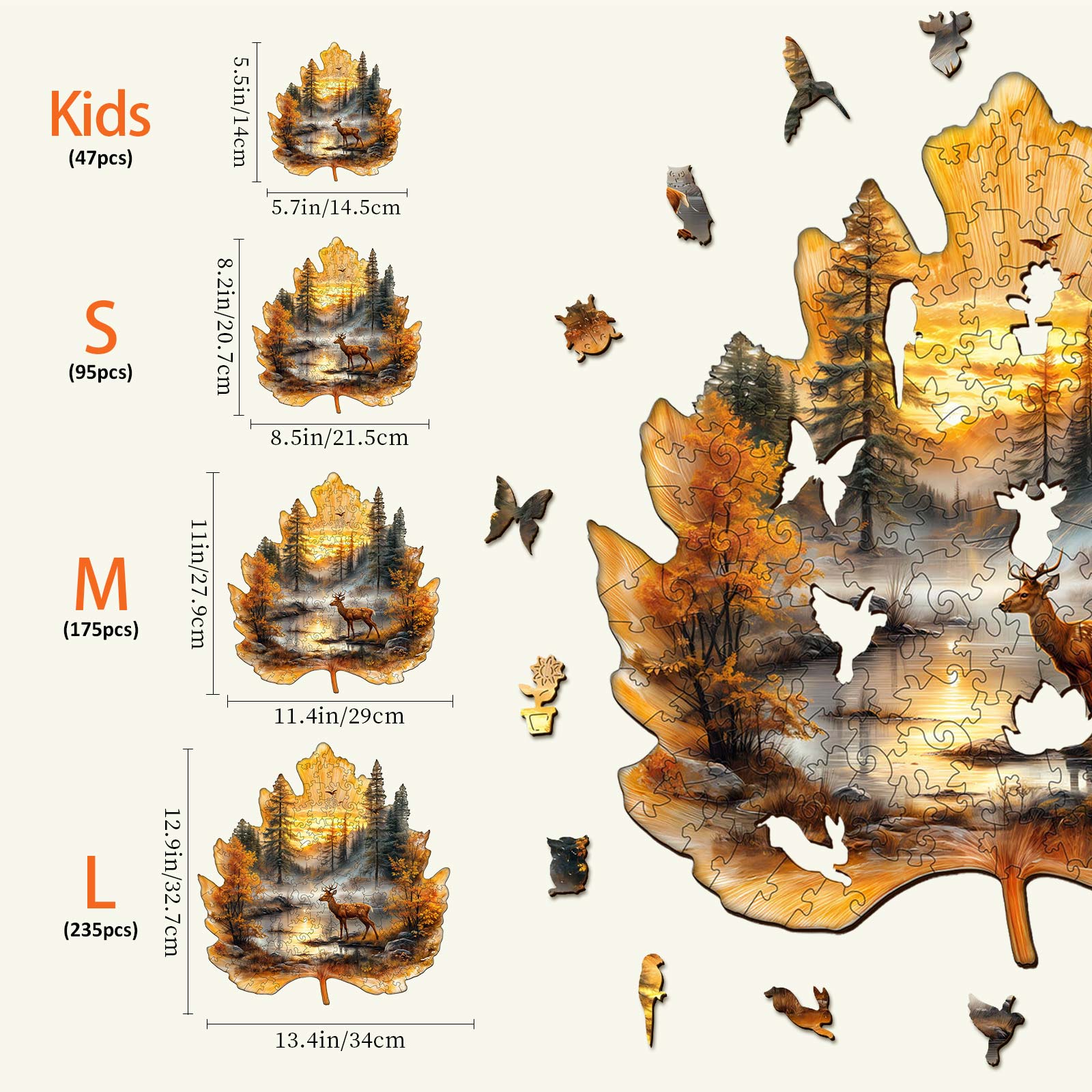 Golden Hoofprint Wooden Jigsaw Puzzle