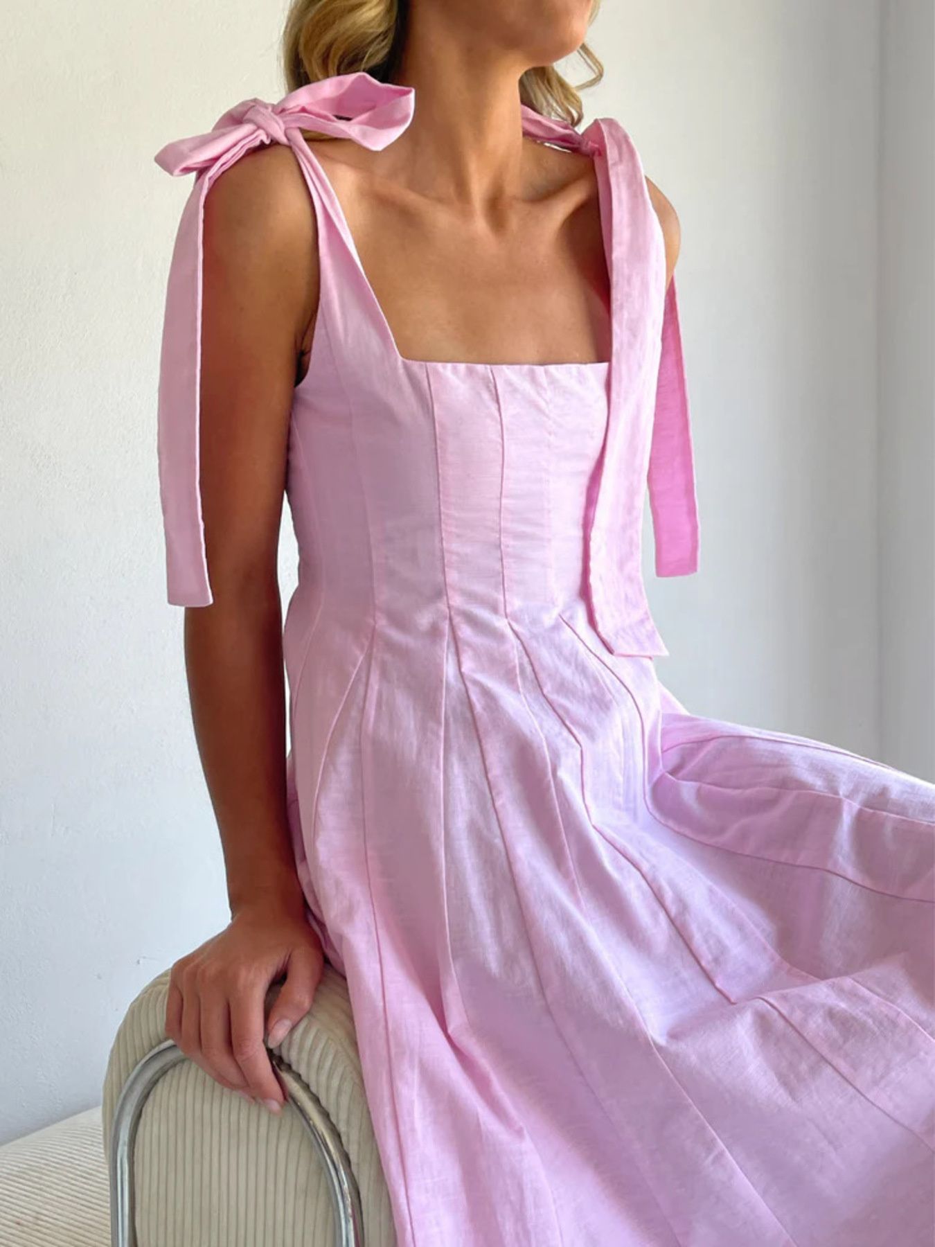 Gradient Tie Shoulder Maxi Dress