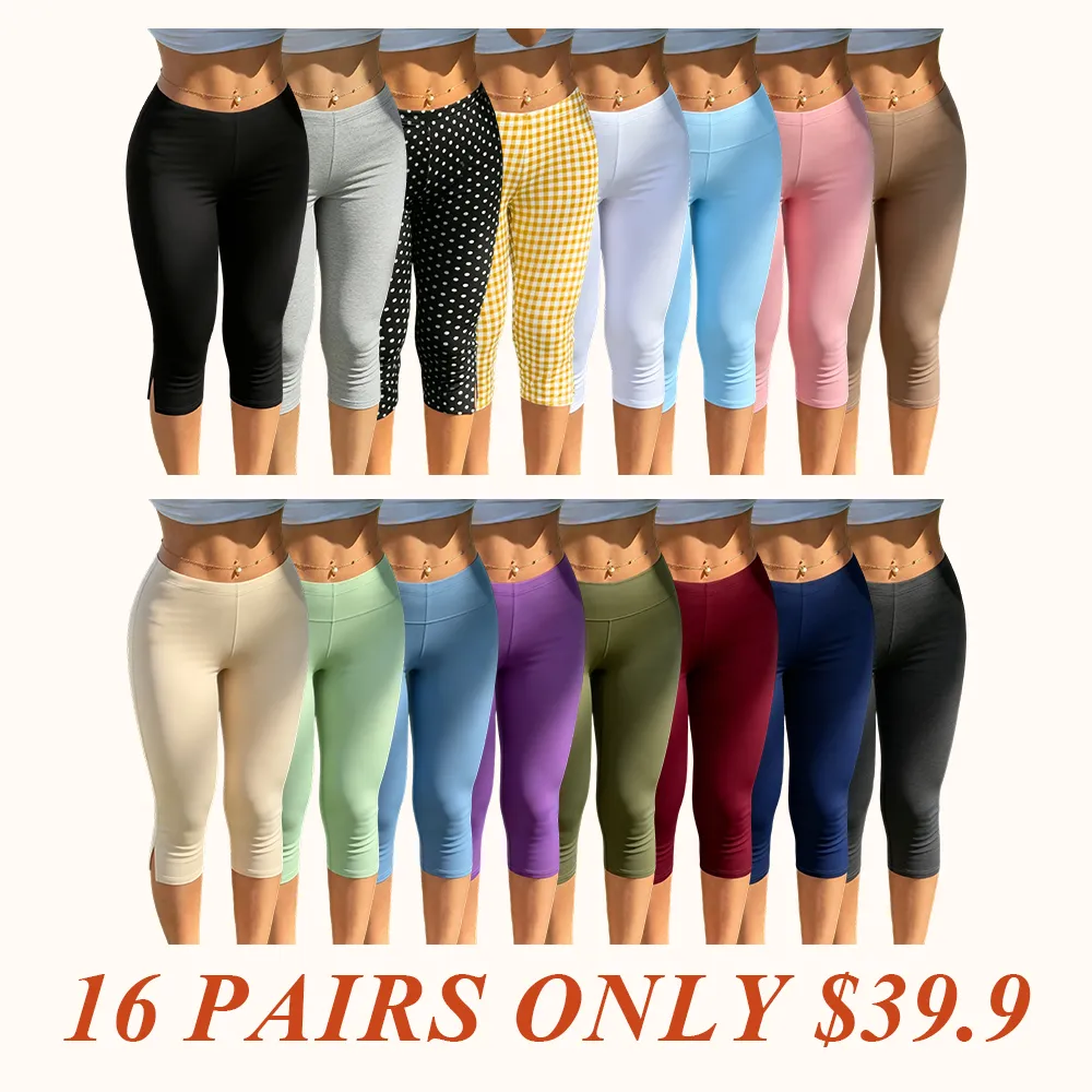 Women's Y2K Streetwear Black Capri Slim-Fit Pants, Active Pants With Side Slit Detail