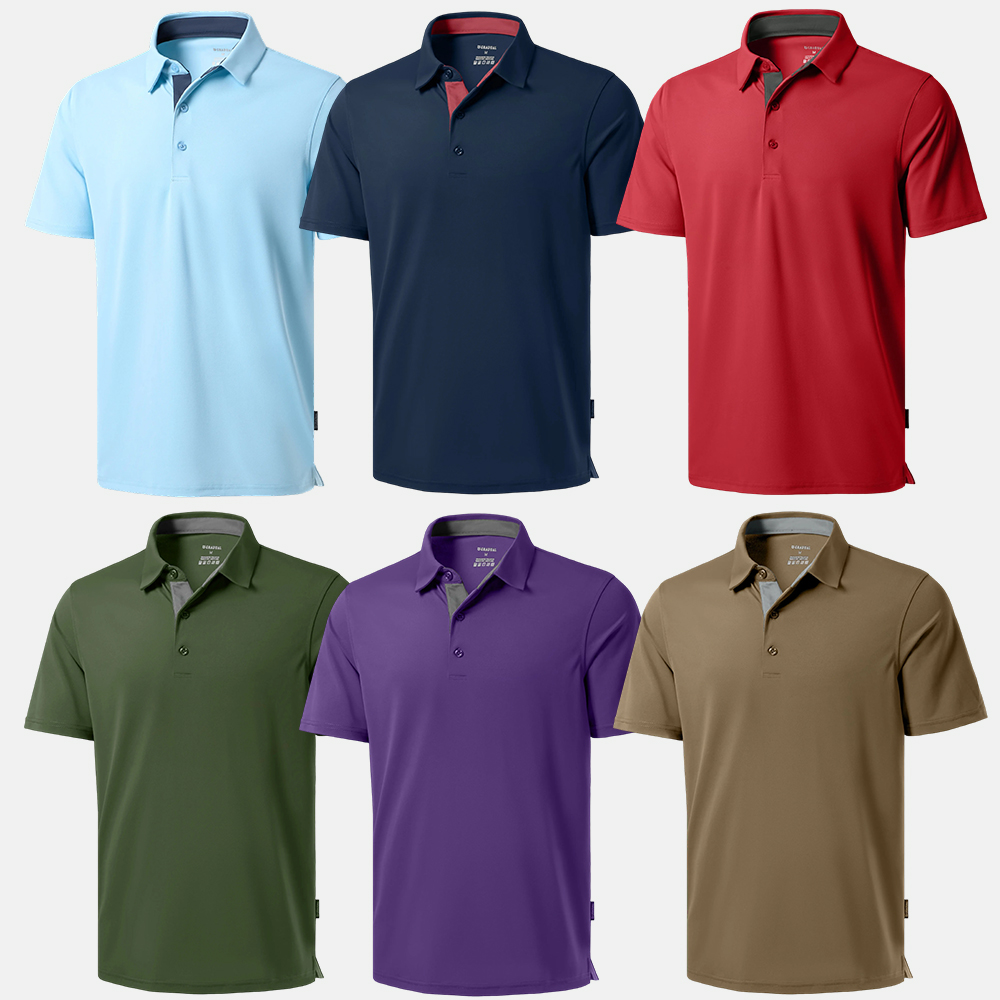 Free shipping 12-Pack Men's UPF50+ Shirts Shortsleeve Collared Polo Shirts Plus sizes:S-6XL