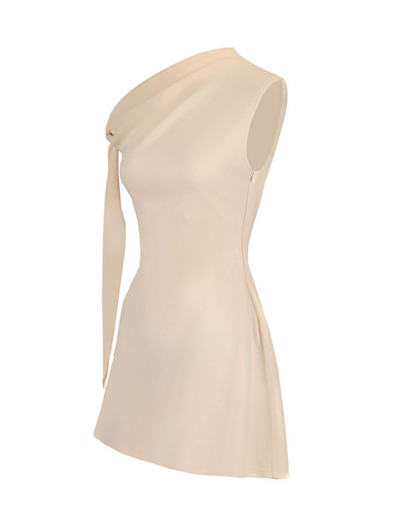 One-Shoulder Bowknot Mini Dress