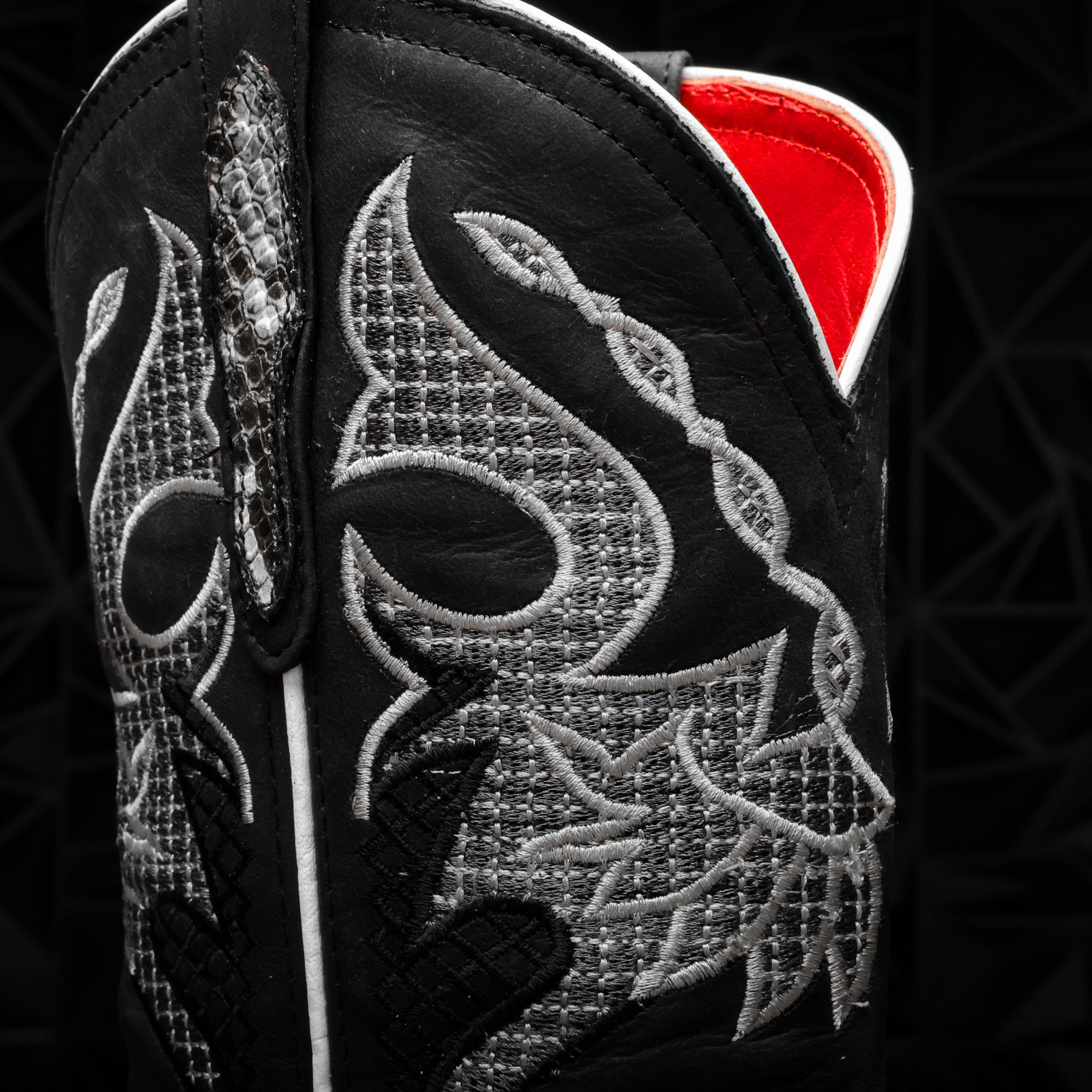 Natural Python Leather Boots - Square Toe